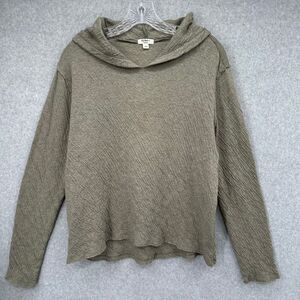 Dylan Double Knit Eco Cotton Beach Hoodie Relaxed Raw Hem Olive‎ Size Medium